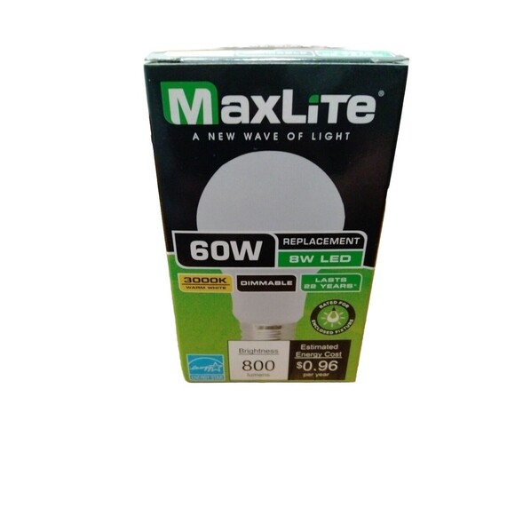 MaxLite 3000K Soft White 60W LED Replacement Bulbs Dimmable 800 Lumens - Picture 1 of 1
